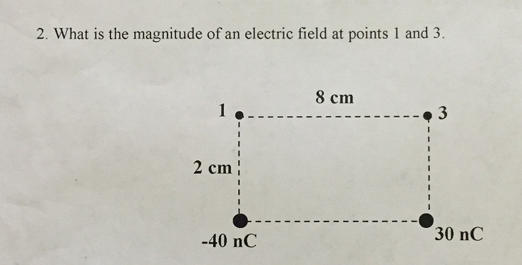 Solved 2. What is the magnitude of an electric field at | Chegg.com
