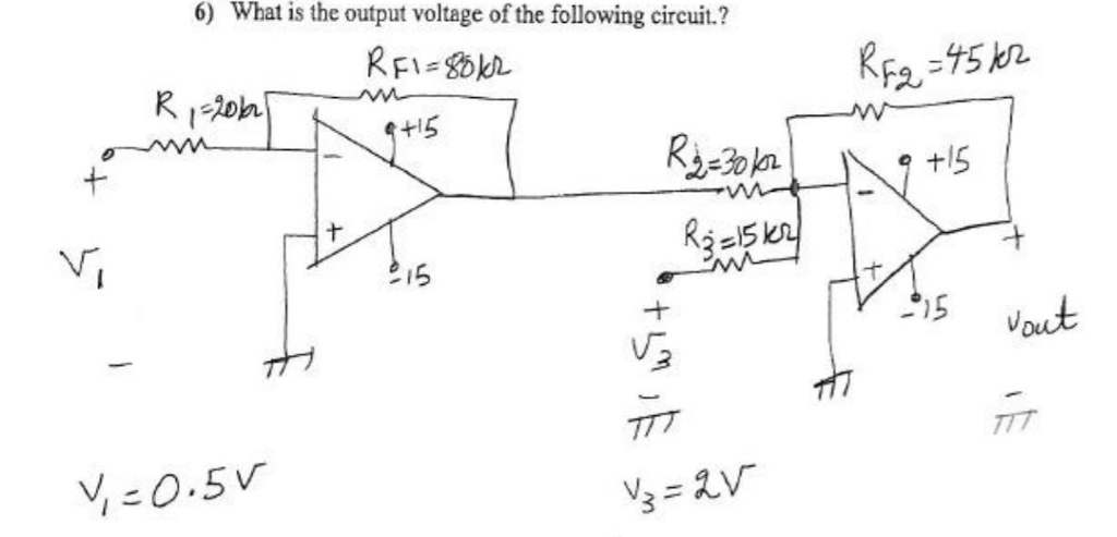 Solved What is the output voltage of the following circuit.? | Chegg.com