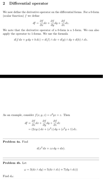 Solved We now define the derivative operator on the | Chegg.com