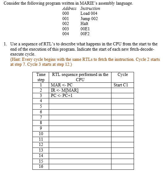 Solved Consider The Following Program Written In Maries 