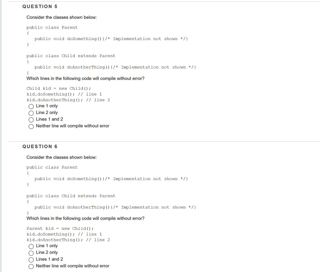 Solved QUESTION 5 Consider The Classes Shown Below Public | Chegg.com