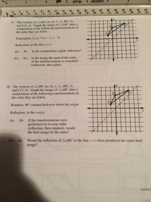 Solved The Version Of Delta ABC Are A(-1, 1), B(0, 3), And | Chegg.com