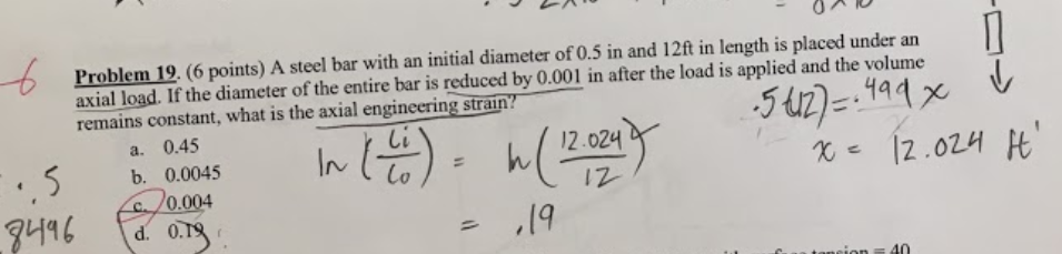 Solved 5 Problem 19. (6 points) A steel bar with an initial | Chegg.com