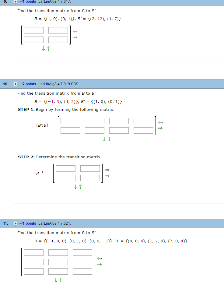 Solved 0/1 points. I Previous Answers LarLinAlg8 4.7.009 | Chegg.com