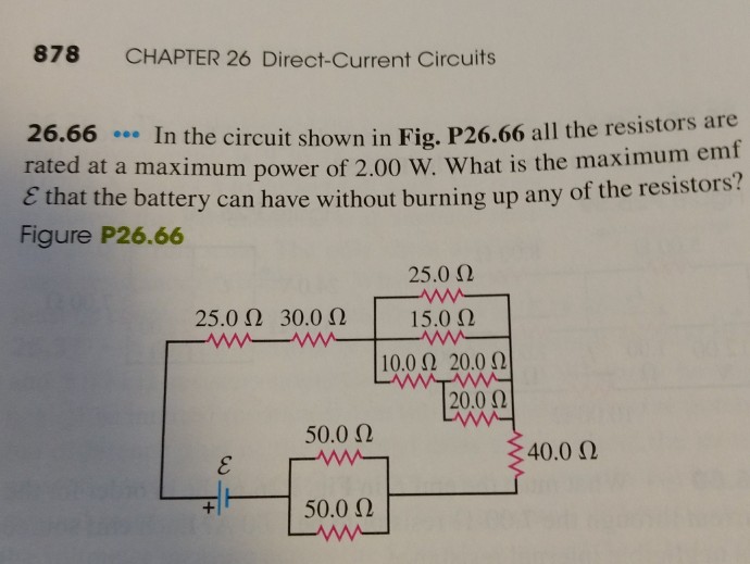 Solved 878 CHAPTER 26 Direct-Current Circuits Own In Fig. | Chegg.com