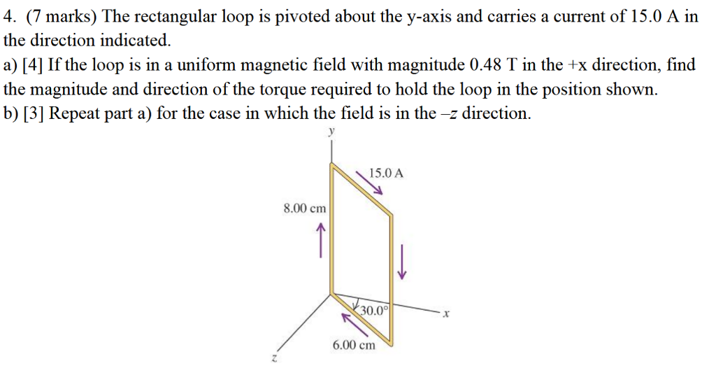 Solved 4. (7 Marks) The Rectangular Loop Is Pivoted About 