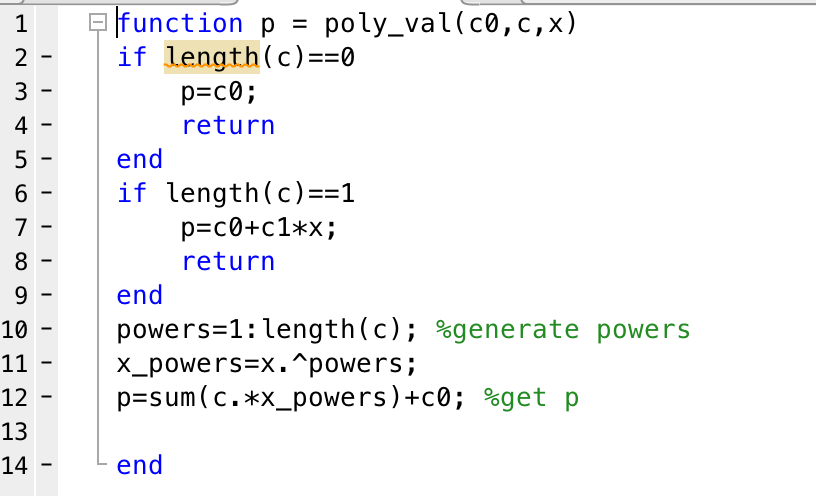 matlab interp1 c code