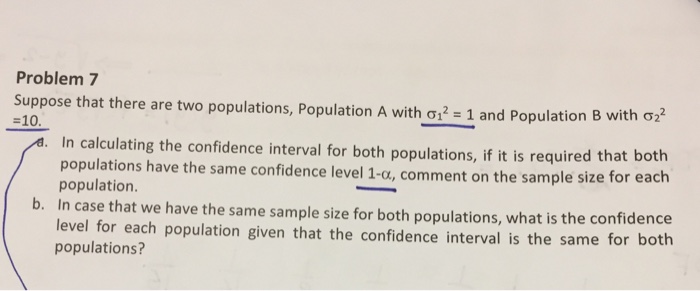 Solved Suppose That There Are Two Populations, Population A | Chegg.com