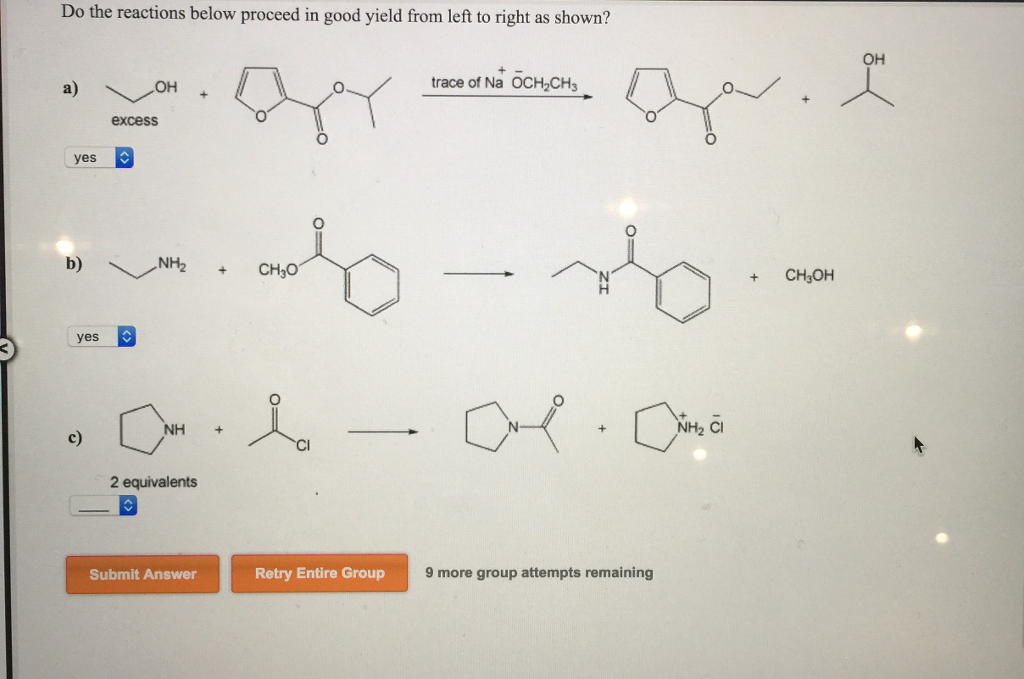 Solved Do the reactions below proceed in good yield from | Chegg.com