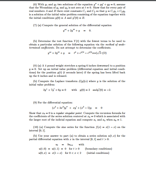 Solved With y_1 and y_2 two solutions of the equation y