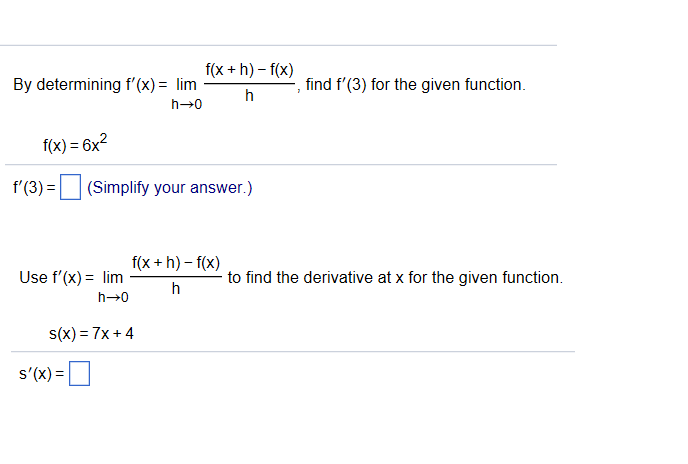 Solved F X H F X Ti By Determining F X Lim Find F 3