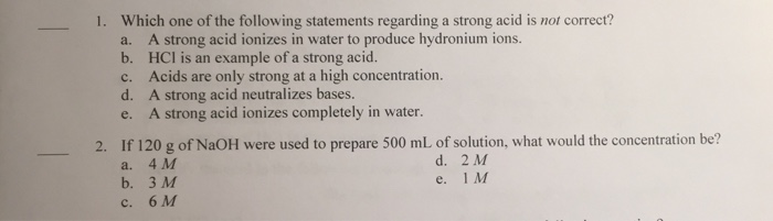 Solved 1. Which one of the following statements regarding a | Chegg.com