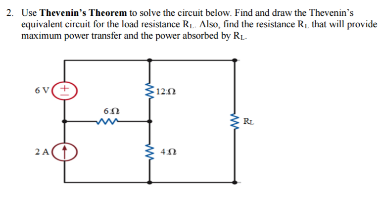 Solved 2. Use Thevenin's Theorem To Solve The Circuit Below. | Chegg.com