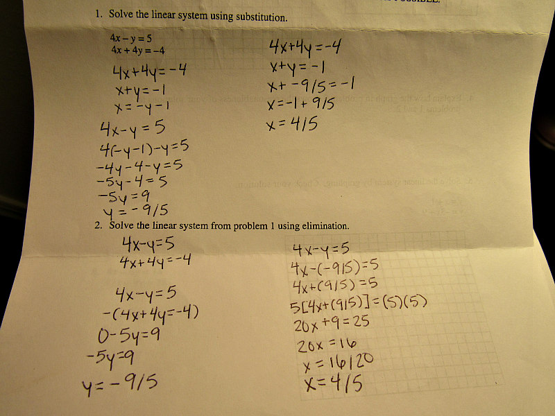 solved-1-solve-the-linear-system-using-substitution-4x-y-5-chegg