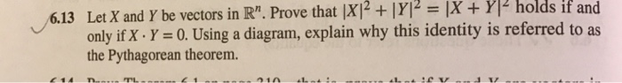 Solved Let X and y be vectors in R^n. Prove that |X|^2 + | Chegg.com
