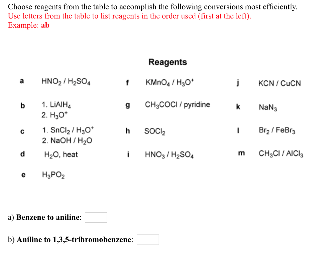 Solved Choose reagents from the table for conversion of the | Chegg.com