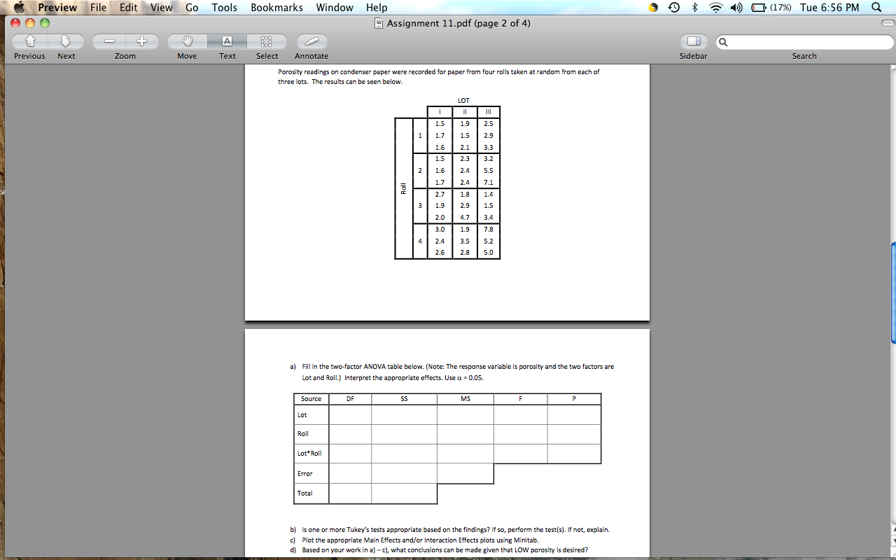 Porosity readings on condenser paper were recorded