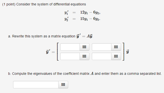 Solved Consider The System Of Differential Equations Y1 9395