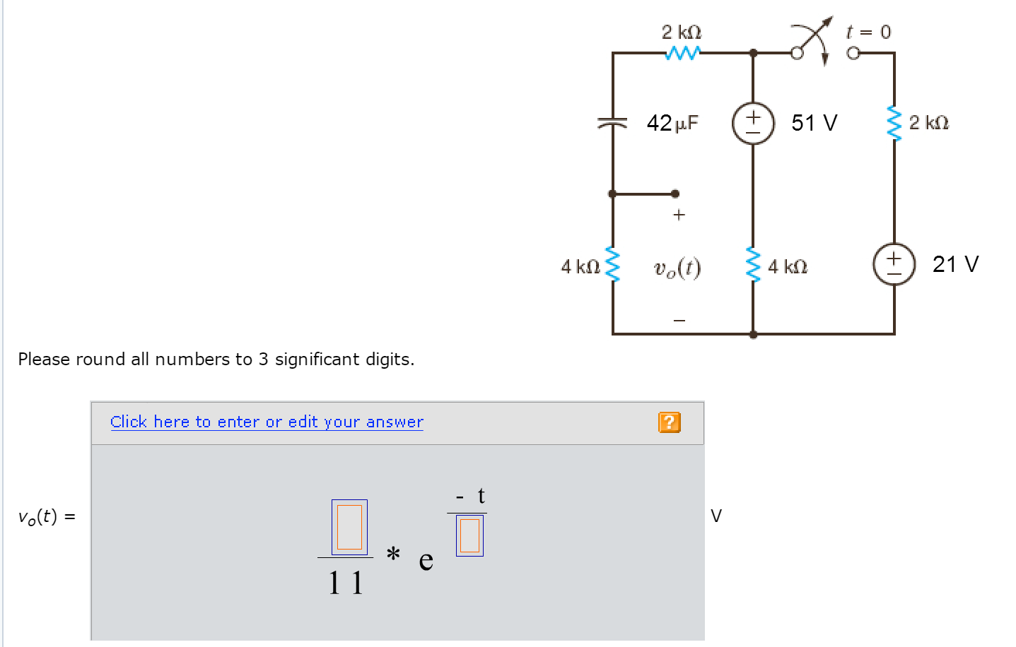Solved Find vo(t) for t > 0 in the network in the | Chegg.com