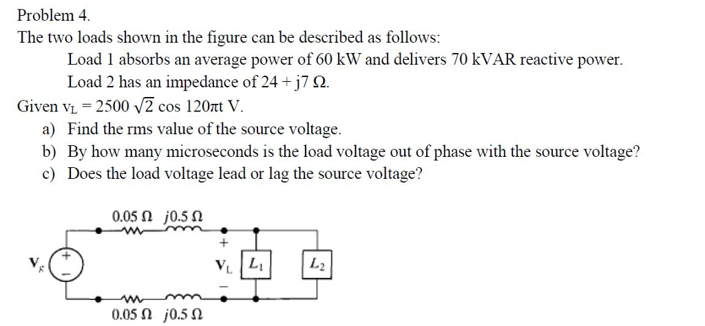 Solved Problem 4. The two loads shown in the figure can be | Chegg.com