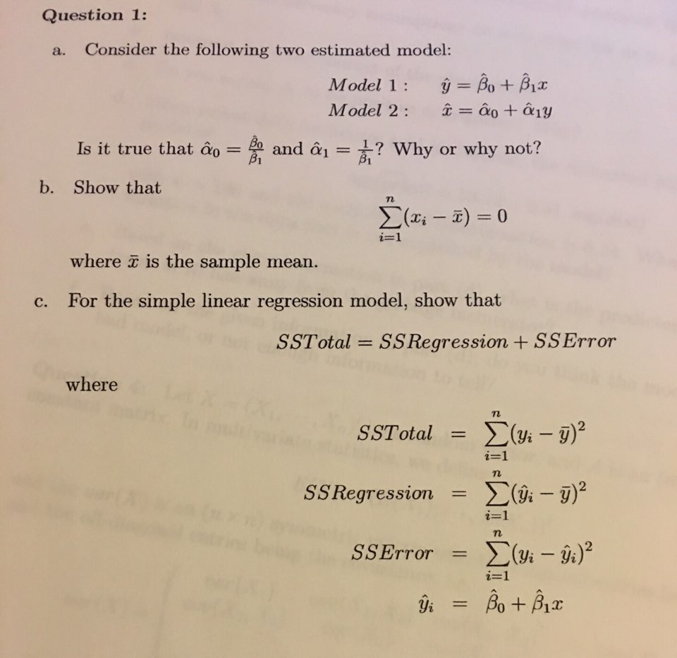 Solved Consider The Following Two Estimated Model: Model 1: | Chegg.com