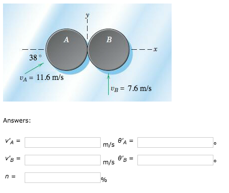 Solved Two hockey pucks moving with initial velocities vA | Chegg.com