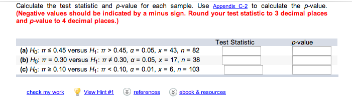 Solved Calculate the test statistic and p-value for each | Chegg.com