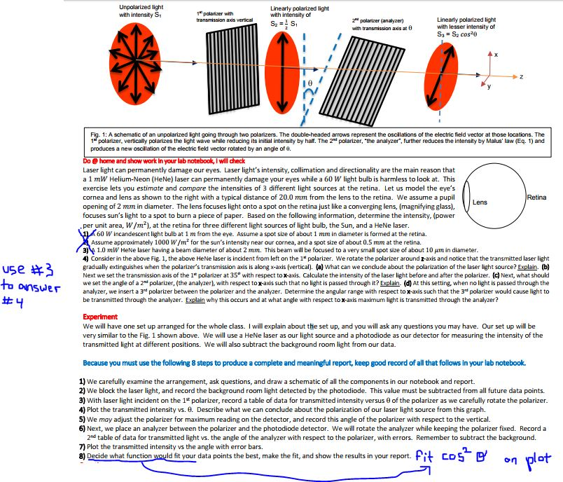 Polarization lab done in class with the data included