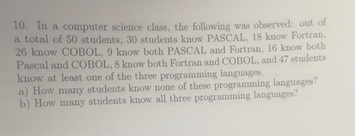 Solved In a computer science class, the following was | Chegg.com