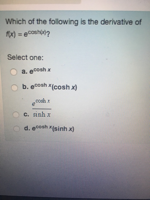 derivative of cosh 1 x