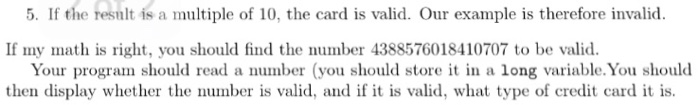 Solved Validating Credit Cards Credit card numbers are not | Chegg.com