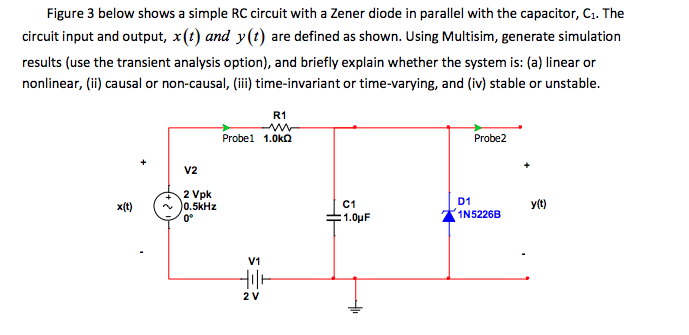 Solved Figure 3 Below Shows A Simple Rc Circuit With A Zener 