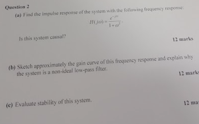 Solved Find the impulse response of the system with the | Chegg.com