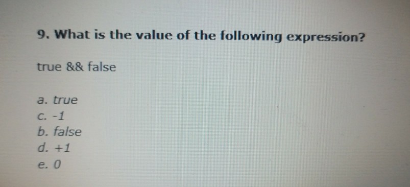 what is the value of the following expression true && false