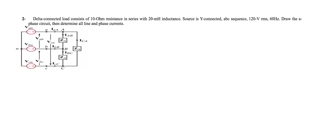 Solved Delta-connected load consists of 10-Ohm resistance in | Chegg.com