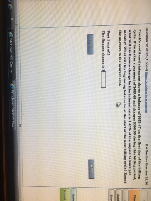 Solved Frank's credit card statement shows a balance of | Chegg.com