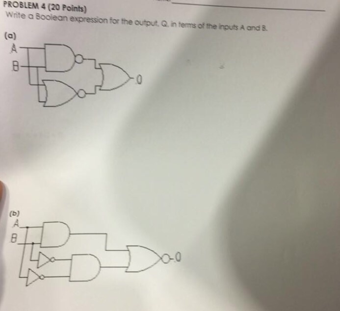 Solved Write a boolean expression for the output Q in terms | Chegg.com