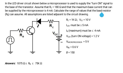 Solved In the LED driver circuit shown below a | Chegg.com