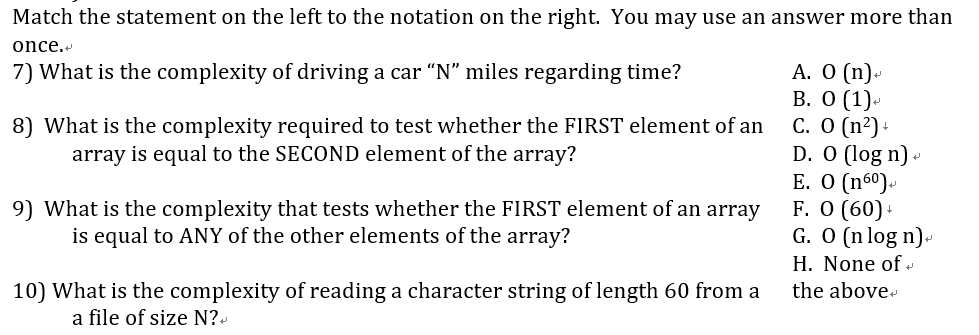 Solved Match the statement on the left to the notation on | Chegg.com