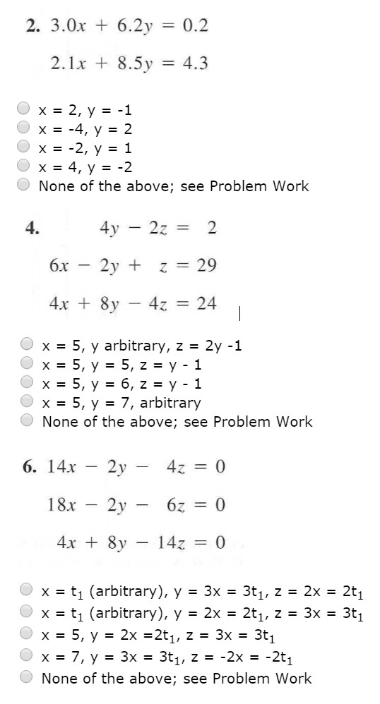 Solved 2. 3.0x 6.2 y 0.2 2.1x 8.5 4.3 4, y 2, y x 4, y 3-2 | Chegg.com