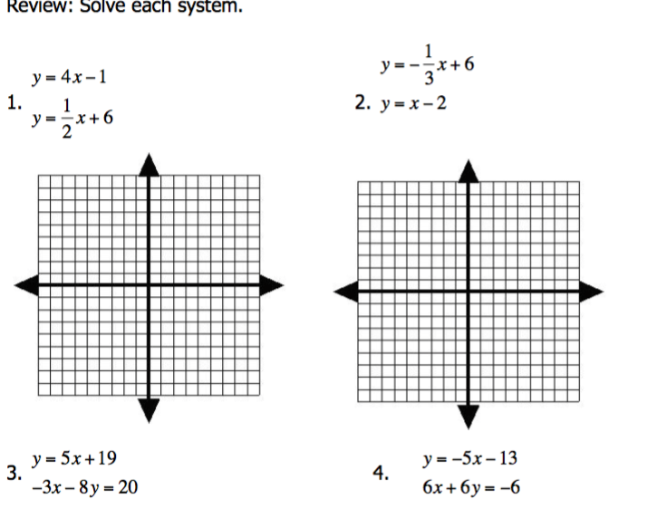 Solved Solve each system. Y = 4x -1 y = 1/2x +6 y | Chegg.com