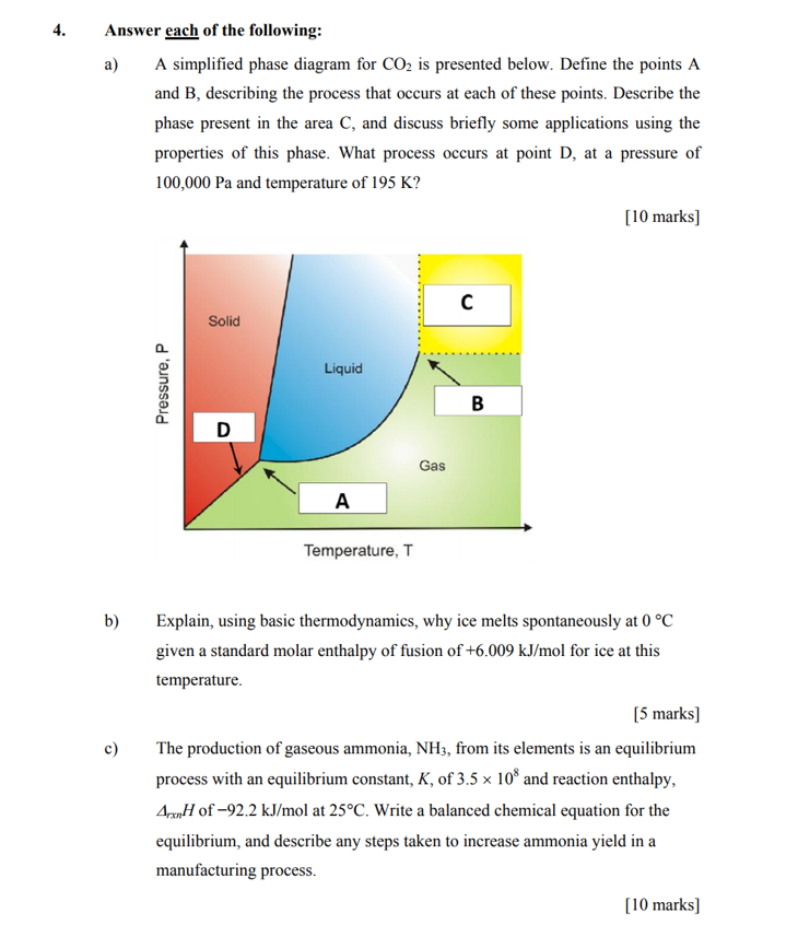 Solved 4.Answer each of the following: A simplified phase | Chegg.com