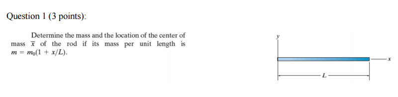 Solved Determine the mass and the location of the center of | Chegg.com