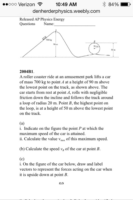 Solved A roller coaster ride at an amusement park lifts a Chegg