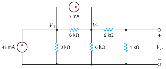 Solved Use nodal analysis to find both (a)V1 and (b)Vo in | Chegg.com