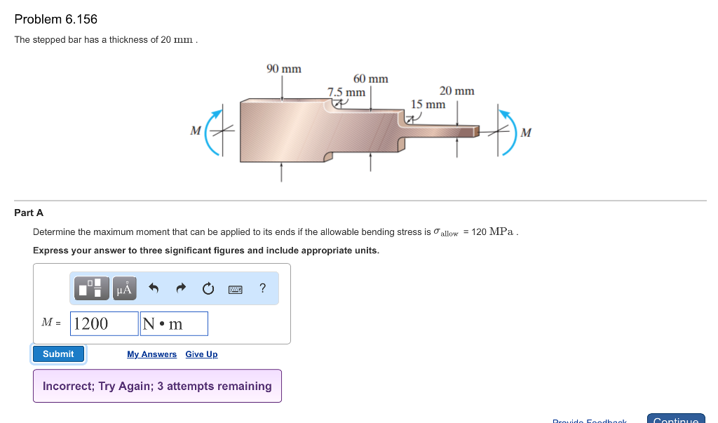 Solved The Stepped Bar Has A Thickness Of 20 Mm. Determine | Chegg.com