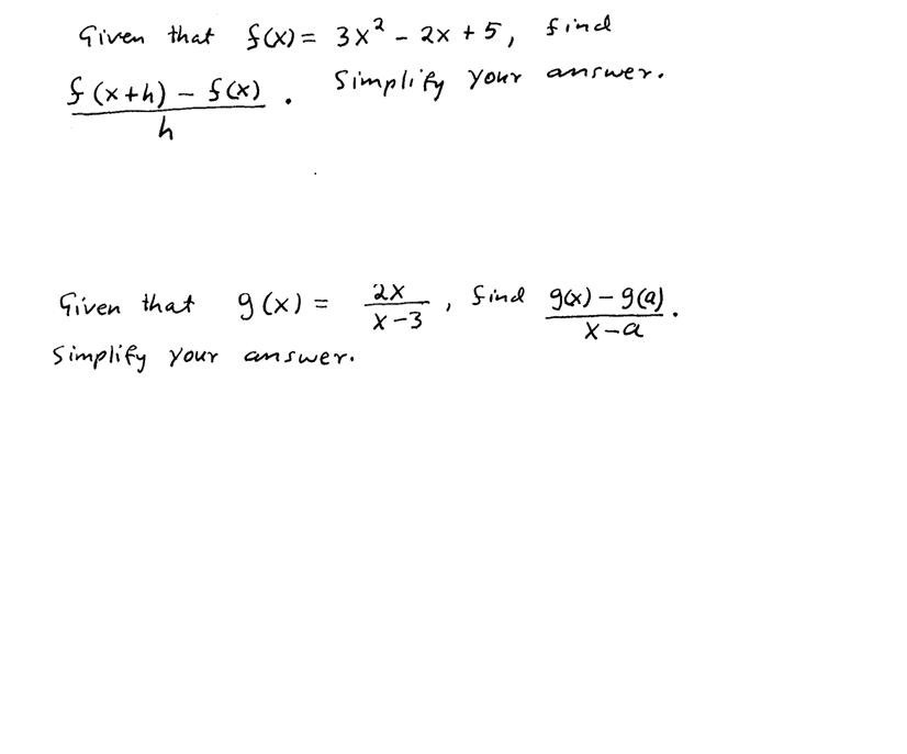 Solved Given That F X 3x 2 2x 5 Find F X H