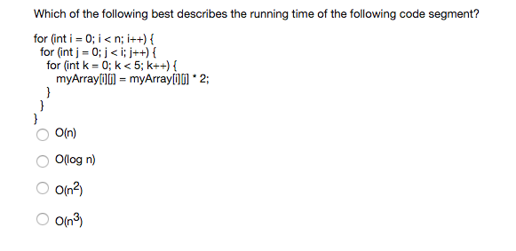 Solved Which of the following best describes the running | Chegg.com