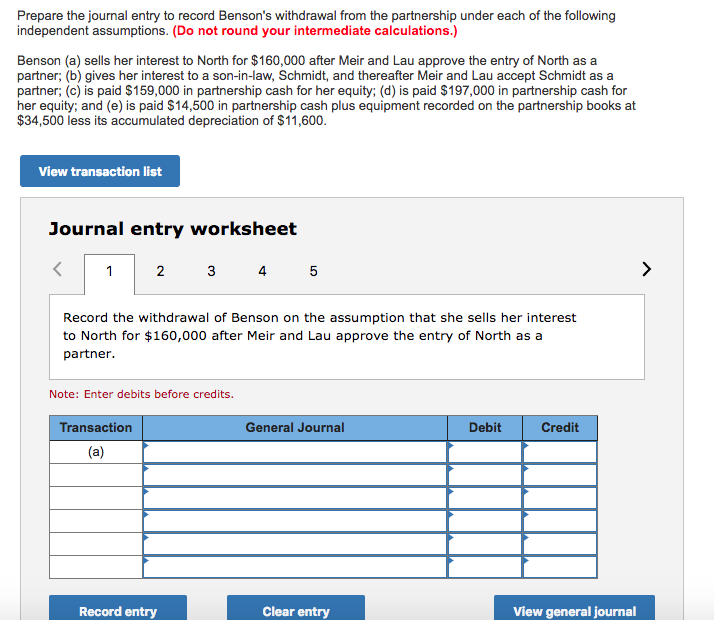 Solved Prepare the journal entry to record Benson's
