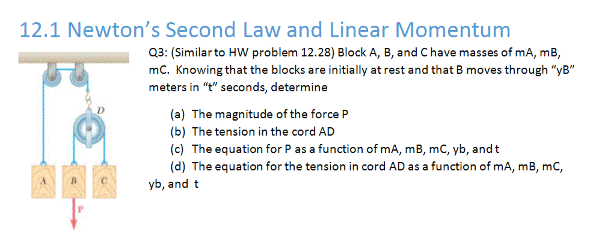 Solved Block A, B, And C Have Masses Of MA, MB, MC. Knowing | Chegg.com